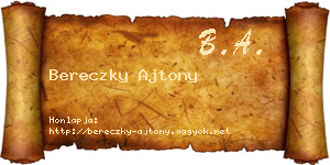 Bereczky Ajtony névjegykártya